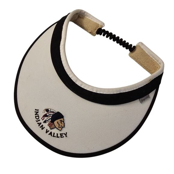 Vintage 1990s Imperial Hat Co Womens Golf Visor Indian Valley White Elastic Back - Picture 1 of 4